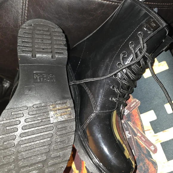 Michael Kors Black Lace Up Boots - Picture 7 of 8
